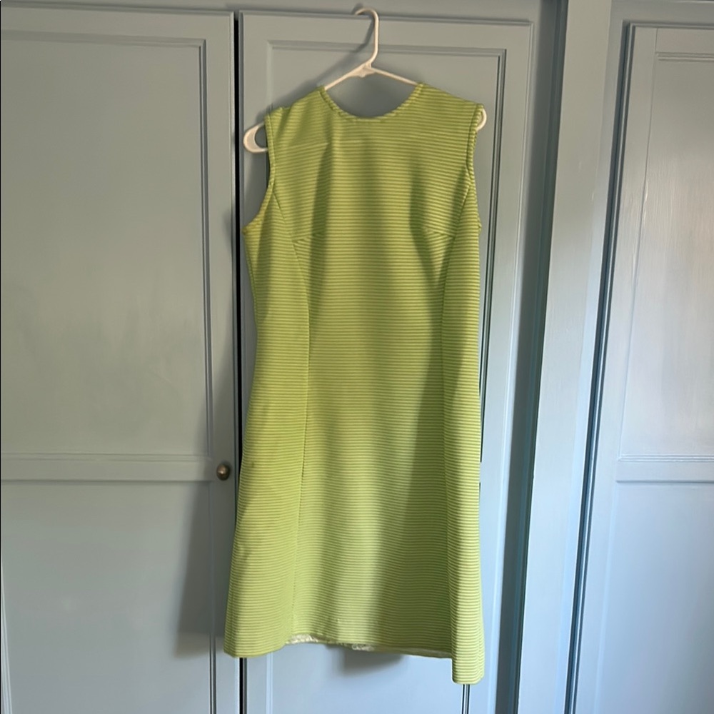 Vintage Green Sheath Midi Dress Mock Neck Sleeveless
